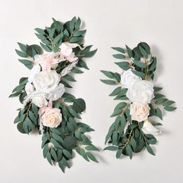 Decorative Flowers Artificial Wedding Arch Blush Pink Draping Fabric Reception Backdrop Decor