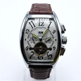 AAA Geneva luxury brand leather mechanical automatic mens watches dropshipping tourbillon skeleton gold men wristwatch 238F