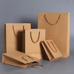 Gift Wrap 1PCS Kraft Paper Bag With Handle Small For Wedding Party Shopping DIY Bags