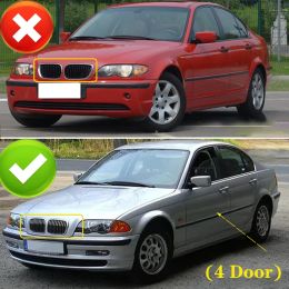 Car Front Bumper Kidney Grill Grille Gloss Black M Racing Grills For BMW 3 Series E46 4-Door 4D 4DR 1998-2001 Auto Accessories