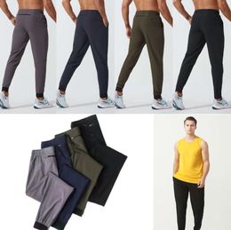 LU Mens Jogger Long Pants Sport Yoga Outfit Quick Dry Drawstring Gym Pockets Sweatpants Trousers LL Casual Elastic Waist fitness 1125ess