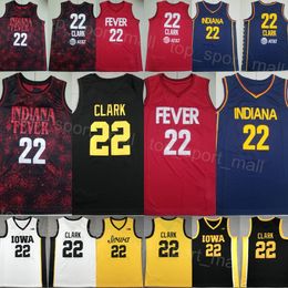 2024 Basketball College Indiana Fever 22 Caitlin Clark Jersey Men University Iowa Hawkeyes Shirt Team Navy White Black Black Yellow Cucite per i fan dello sport di alta qualità
