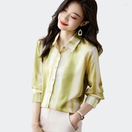 Women's Blouses Women Shirts Vintage Streetwear Loose Print Shirt Female Tops OL Basic 2024 Fashion Elegant Woman Clothing