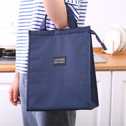 Portable Oxford Lunch Bag Office Student Convenient Lunch Box Fresh Bag Cooler Tote Bag Couple Blue Pink Food Container Bag