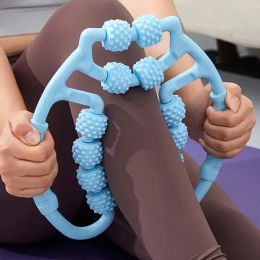 Annular Leg Clamp Massager Relaxing Plastic Leg Roller Roller Bar Yoga Four-wheel Massager Annular Leg Clamp