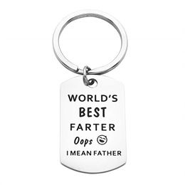 Fathers Gift Key Ring World's Best Farter Ever Oops I Mean Father Dad Mother Keychain Titanium Steel Keyring Family Jewellery Daddy 237w