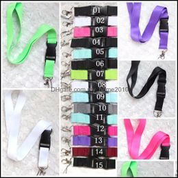 Survival Bracelets Lanyards Clothes Cellphone Key Chain Necklace Work Id Card Neck Fashion Strap Custom Logo Black For Phone 24 Colors Otq1V