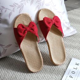 Slippers 2024 Products Casual Linen Slipper Ladies Summer Indoor Mute Home Non-Slip Comfortable Creative Fashion