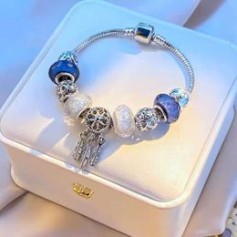 Pandorabracelet Charm Live Streaming Hot Selling Designer Jewelry Bracelet Blue Classic Angel Wings Pink Bear Paw Couple Bracelet Jewelry 389