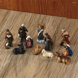 Decorative Figurines 11Pcs/ Box Beauty Jesus Figurine Excellent Detail Handicraft Lightweight Handmade Christmas Nativity Sculpture