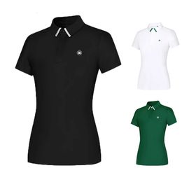 Golf Wear for Women Short Sleeves Ladies Casual Apparel Shirt 3 Colors Breathable Tshirt Polo Sports Slim Fit 240522