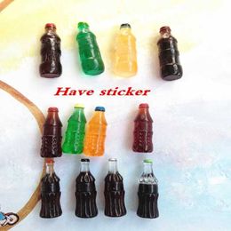 Kitchens Play Food 100 resin cute 3D cola mini beverage bottles DIY scratch board books pretend to play with food mini kitchen accessories d240525