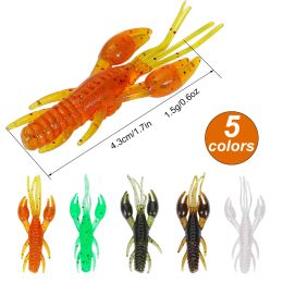 Sougayilang 10pcs 20Pcs Soft Fishing Lure 43mm 1.5g Shrimp Smell Lobster Lure Silicone Worm Bait Jigging Lure Artificial Bait