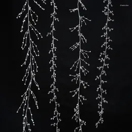 Decorative Flowers 100/120/150cm Acrylic Crystal Bead Curtain Clear Water Drop Diamond Shape Branch String Garland For Wedding Party Decor