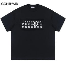 Men Tshirt Streetwear Embroidery Patch Short Sleeve T-Shirt Hip Hop Punk Gothic Shirts 2024 Harajuku Casual Loose Cotton Top Tee 240521