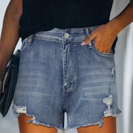 Women's Shorts Womens Retro Yellow Mud Denim Jeans With A High Waist Straight Leg Wide Summer Thin Loose Casual Large Size
