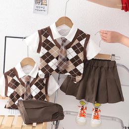 Clothing Sets Toddler Baby Clothes Brother And Sister Matching Outfit Summer College Style Boys Shirt Shorts Suit Girls Blouse Skirts S Cksx