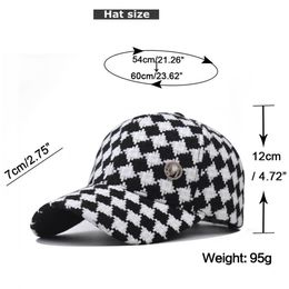 FS Luxury Brand Baseball Cap For Men Black Gray Plaid Women Caps 2024 Streetwear Snapback British Trucker Hats Gorras Para Mujer