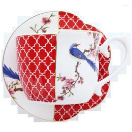 Cups Saucers Ceramics Coffee Cup Suit Ins English Style Originality Pink Blue Teacup Household Afternoon Tea Latte Mugs