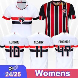 24 25 Sao Paulo Womens Soccer Jerseys GABRIEL CALLERI ARBOLEDA NESTOR DIEGO COSTA IGOR.V Home White Away Football Shirts Adult Uniforms