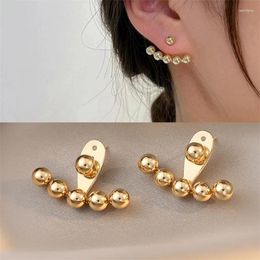 Stud Earrings Women's Fashion Ball Bead Back Five Shiny Beads Circle Female Piercing Wedding Jewelry Gifts