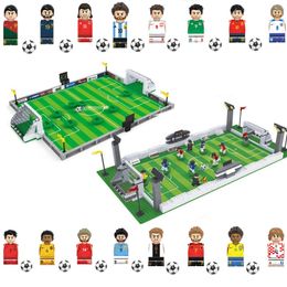 Soccer Field and Basketball Court Building Blocks DIY Table Football Board Game Building Blocks Boys Educational Toys for Kids