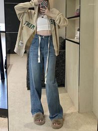 Women's Jeans Long Jean For Women High Waisted Loose Straight Woman Wide Leg Pants Autumn/winter Clothing Solid Bule Fashion Trousers