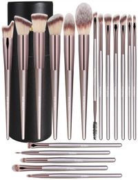BSMALL makeup brush set 18 pieces of advanced synthetic foundation powder concealer eye shadow blush makeup brush champagne gold 4001973