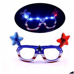 Other Festive Party Supplies Independence Day Usa American Flag Jy 4Th Led Flashing Light Up Shades Glasses Drop Delivery Home Gard Dhpmc