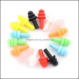 Earplugs Sile Swimming Waterproof Soundproof Earmuffs Anti-Noise Snoring Comfortable Sleep Noise Reduction Drop Delivery Sports Outdoo Otwth