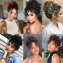 Synthetic Large Messy Hair Bun Hair Piece Elastic Drawstring Ponytail Loose Wave Curly Bun Scrunchie Tousled Updo Hair Extension