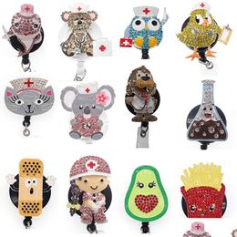 Key Rings Custom Medical Cartoon Retractable Id Badge Reel Nurse Name Card Holder Clip Animal Shape For Accessories Drop Delivery Jew Dh5Gp