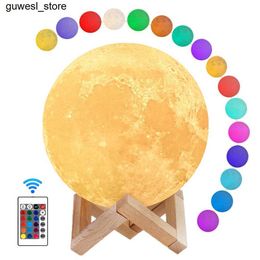 Night Lights Moon Lamp Night Light 3D printing Moonlight Timeable LED dimmable rechargeable bedside table lamp S2452410