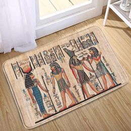 Bath Mats Ancient Egyptian Pharaoh Mat Retro Kitchen Entrance Doormat Living Room Washable Carpet Bathroom Decor Non-Slip Rugs