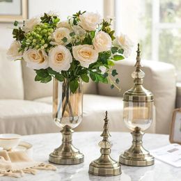 Vases Europe Luxury Glass Vase Wedding Table Centerpieces Decoration For Ornament Modern Classical Flower Arrangement