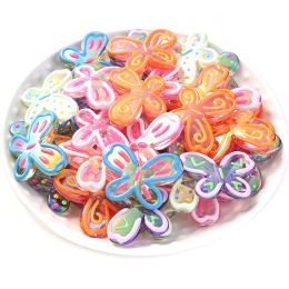 5pcs 21x29mm 3d Butterfly Beads Colourful Acrylic Jewellery Beads For Jewellery Making Earring Necklace DIY Craft Key Ring Pendant