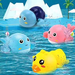 Baby Bath Toys Summer Shower Toys Cute Animals Swimming Ducks and Whales Floating in the Wind Windward Spring Baby Shower Toys 0 24 MonthsS2452