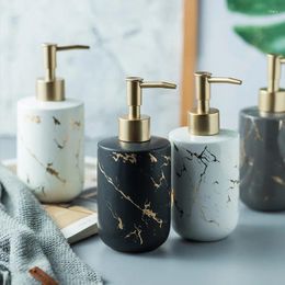 Liquid Soap Dispenser Ceramics Bathroom Porcelain Shampoo Shower Gel Bottle Gold Head Bath Hardware Birthday Presents 400ML