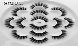 Whole 1 Box 7 Pairs 3D Mink Lashes Natural Long Cilios Mink False Eyelashes Volume Fake Lash Makeup Eyelash Extension Eyelashe9259038