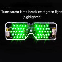 Voice Activated LED Light Emitting Glasses Making Kit Light-emitting Diode Flashing Light DIY Electronic Kit Soldering Assembly
