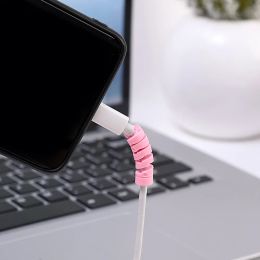 1/10PCS Silicone Cable Protector Data Cord Spiral Winder Organiser Cover for iphone USB Charger Wire Anti Break Protectors