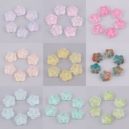 20pcs/lot Czech Lampwork Glass Flower Spacer Beads Plum Blossom Crystal Loose Beads For DIY Jewellery Making Supplies Accessories