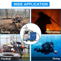 YONGHENG 300Bar 4500Psi PCP High Pressure Air Compressor Adjustable Auto-Stop Electric Compressor for PCP Scuba Inflator Tank