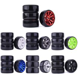 4PCS 1/10 RC Drift Cars Wheel Hub Hard Pattern Tyre for 1:10 HSP Redcat Wltoys WPL Tamiya Traxxas RC Drift Car Accessories Toys