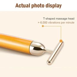 24k Electric Face-lifting Rose Gold Stick T-shaped Tacial Massager To Tighten The Skin Electric Beauty Instrument To Lif