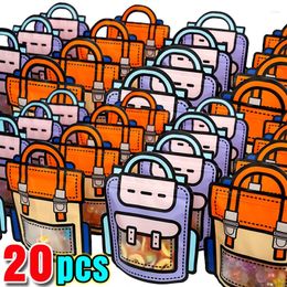 Gift Wrap 20/1PCS Gifts Packaging Bags Cute Cartoon School Bag Shape Candy Snack Self-lock For Kids Birthday Party Decors