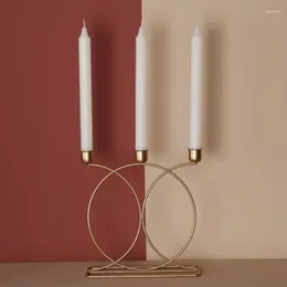 Candle Holders Nordic Style 3D Candlestick Metal Holder Wedding Centerpiece Candelabra Dinner Home Decor 2024