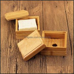 Soap Dishes Natural Bamboo Dish Tray Holder Storage Rack Plate Box Container For Bath Shower Bathroom Lx1082 Drop Delivery Home Gard Otv4N