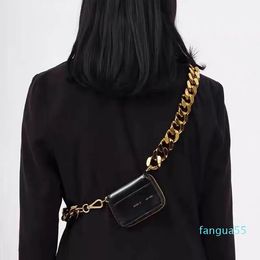 KARA Designers Women Bags Fashion Trend Thick Metal Chain Bag BLACK WALLET Shoulder Handbags Mini Small Chest Purses Coin Purse