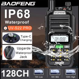 2023 Baofeng UV-S22 PRO V2 IP68 Waterproof 10W Walkie Talkie Type-C Charger Powerful UHF VHF Long Range UV-9R Plus Ham CB Radio